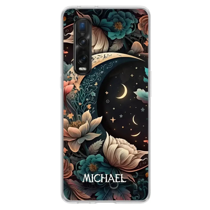 Personalized Cottagecore Floral Sun Moon Stars Phone Case - Case For Oppo/Xiaomi/Huawei