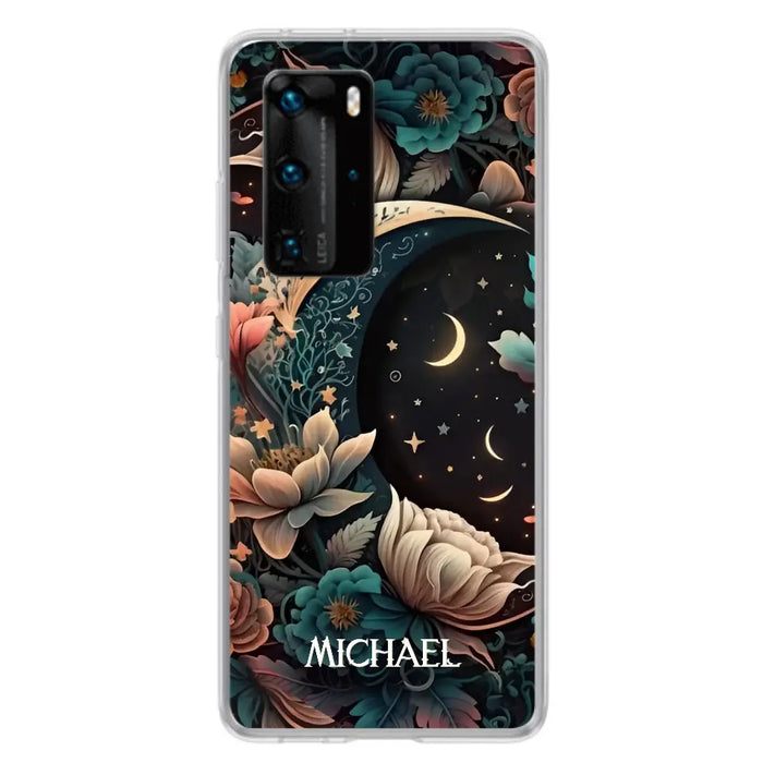 Personalized Cottagecore Floral Sun Moon Stars Phone Case - Case For Oppo/Xiaomi/Huawei