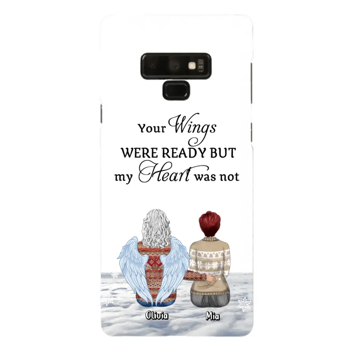 Personalized Memorial Phone Case - Up to 5 People - Gift Idea For Family - Your Wings Were Ready But My Heart Was Not - Case For iPhone/Samsung