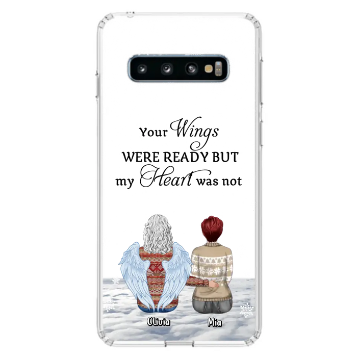 Personalized Memorial Phone Case - Up to 5 People - Gift Idea For Family - Your Wings Were Ready But My Heart Was Not - Case For iPhone/Samsung