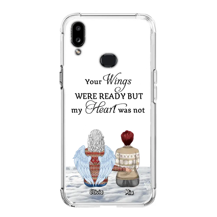 Personalized Memorial Phone Case - Up to 5 People - Gift Idea For Family - Your Wings Were Ready But My Heart Was Not - Case For iPhone/Samsung