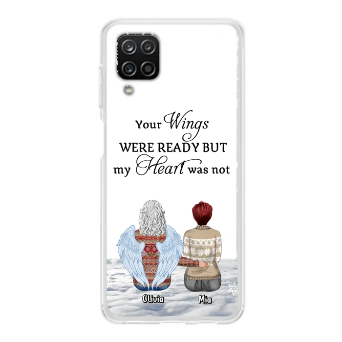 Personalized Memorial Phone Case - Up to 5 People - Gift Idea For Family - Your Wings Were Ready But My Heart Was Not - Case For iPhone/Samsung