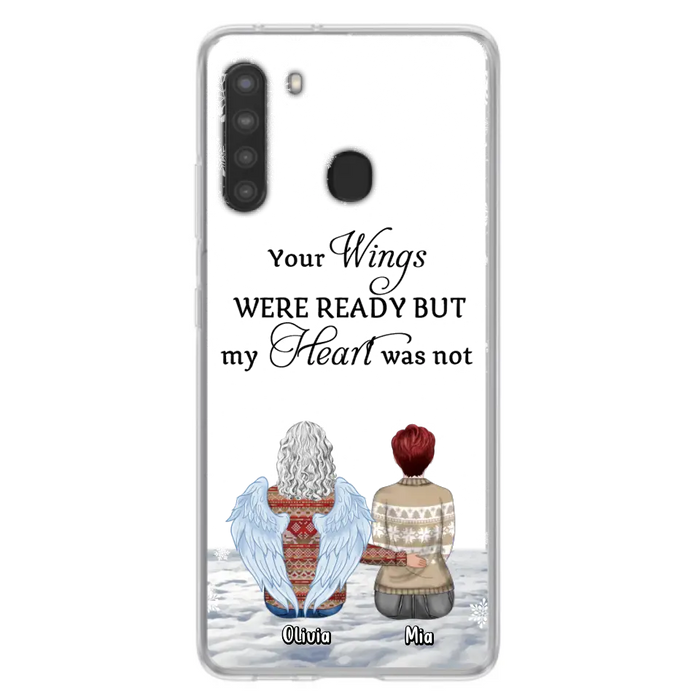 Personalized Memorial Phone Case - Up to 5 People - Gift Idea For Family - Your Wings Were Ready But My Heart Was Not - Case For iPhone/Samsung
