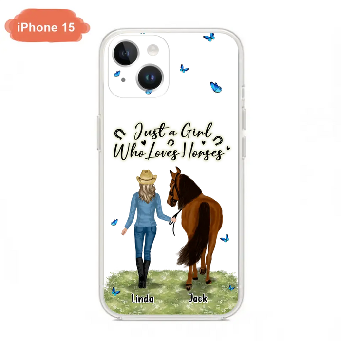 Personalized Horse Girl Phone Case - Up to 6 Horses - Gift Idea for Horse Lovers - Just A Girl Who Loves Horses - Case for iPhone/Samsung