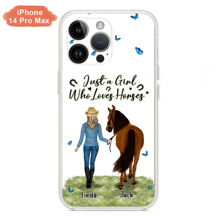 Personalized Horse Girl Phone Case - Up to 6 Horses - Gift Idea for Horse Lovers - Just A Girl Who Loves Horses - Case for iPhone/Samsung