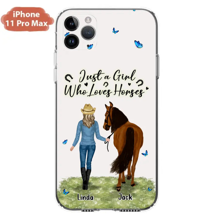 Personalized Horse Girl Phone Case - Up to 6 Horses - Gift Idea for Horse Lovers - Just A Girl Who Loves Horses - Case for iPhone/Samsung