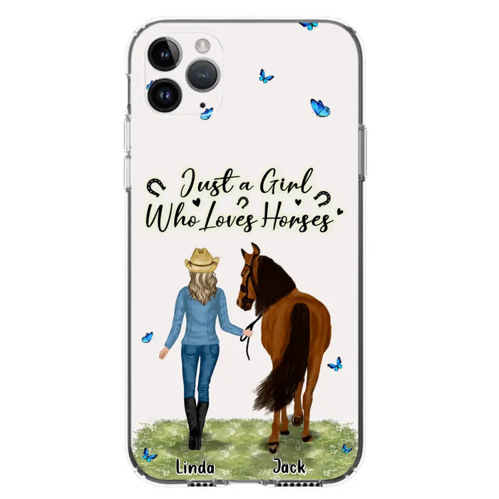 Personalized Horse Girl Phone Case - Up to 6 Horses - Gift Idea for Horse Lovers - Just A Girl Who Loves Horses - Case for iPhone/Samsung