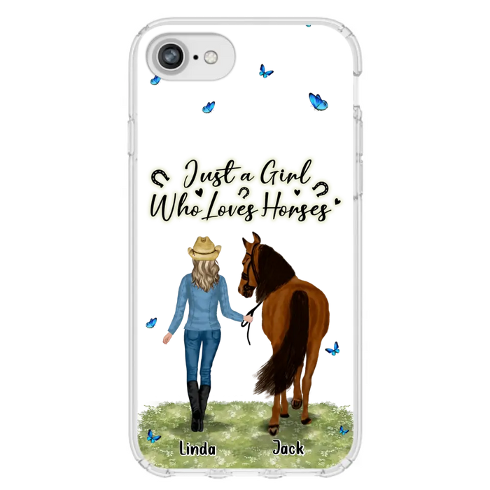 Personalized Horse Girl Phone Case - Up to 6 Horses - Gift Idea for Horse Lovers - Just A Girl Who Loves Horses - Case for iPhone/Samsung