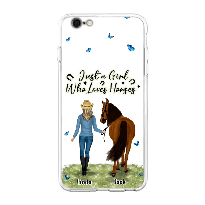 Personalized Horse Girl Phone Case - Up to 6 Horses - Gift Idea for Horse Lovers - Just A Girl Who Loves Horses - Case for iPhone/Samsung