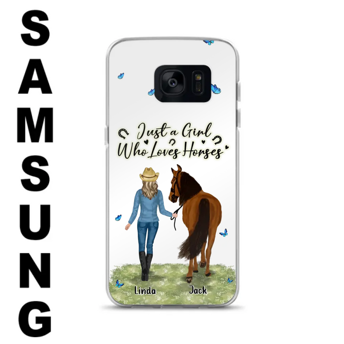 Personalized Horse Girl Phone Case - Up to 6 Horses - Gift Idea for Horse Lovers - Just A Girl Who Loves Horses - Case for iPhone/Samsung