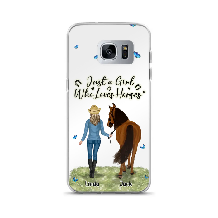 Personalized Horse Girl Phone Case - Up to 6 Horses - Gift Idea for Horse Lovers - Just A Girl Who Loves Horses - Case for iPhone/Samsung