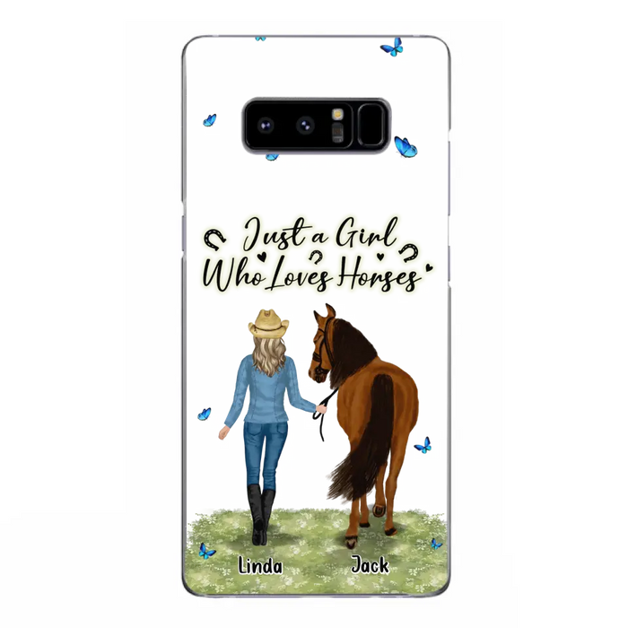 Personalized Horse Girl Phone Case - Up to 6 Horses - Gift Idea for Horse Lovers - Just A Girl Who Loves Horses - Case for iPhone/Samsung