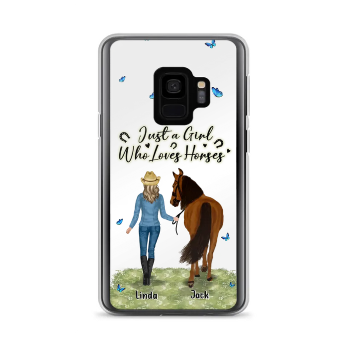 Personalized Horse Girl Phone Case - Up to 6 Horses - Gift Idea for Horse Lovers - Just A Girl Who Loves Horses - Case for iPhone/Samsung