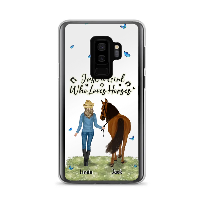 Personalized Horse Girl Phone Case - Up to 6 Horses - Gift Idea for Horse Lovers - Just A Girl Who Loves Horses - Case for iPhone/Samsung