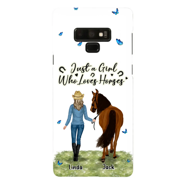 Personalized Horse Girl Phone Case - Up to 6 Horses - Gift Idea for Horse Lovers - Just A Girl Who Loves Horses - Case for iPhone/Samsung