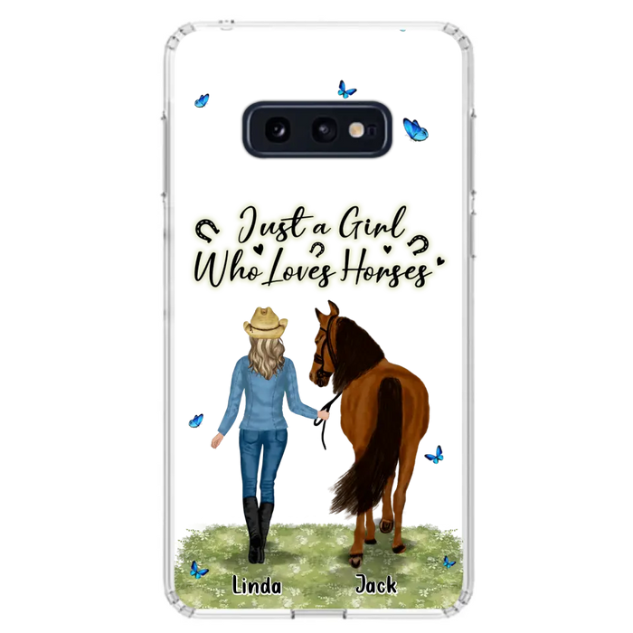 Personalized Horse Girl Phone Case - Up to 6 Horses - Gift Idea for Horse Lovers - Just A Girl Who Loves Horses - Case for iPhone/Samsung