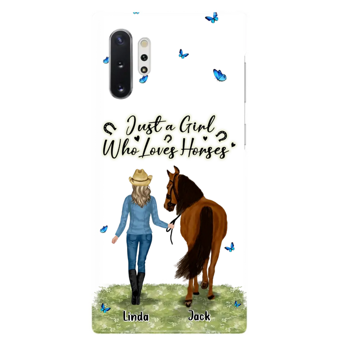 Personalized Horse Girl Phone Case - Up to 6 Horses - Gift Idea for Horse Lovers - Just A Girl Who Loves Horses - Case for iPhone/Samsung