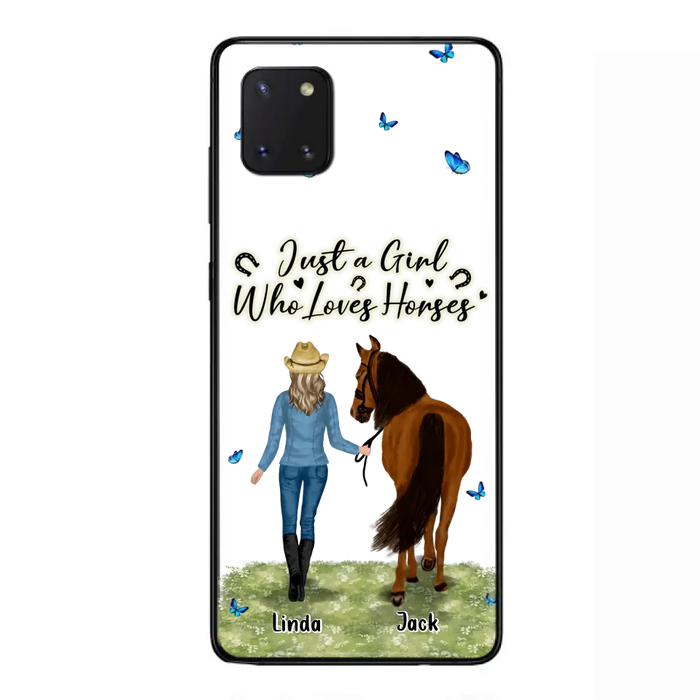 Personalized Horse Girl Phone Case - Up to 6 Horses - Gift Idea for Horse Lovers - Just A Girl Who Loves Horses - Case for iPhone/Samsung