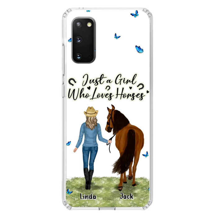 Personalized Horse Girl Phone Case - Up to 6 Horses - Gift Idea for Horse Lovers - Just A Girl Who Loves Horses - Case for iPhone/Samsung