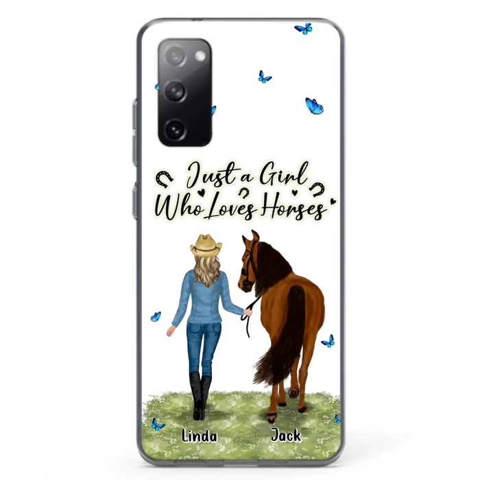 Personalized Horse Girl Phone Case - Up to 6 Horses - Gift Idea for Horse Lovers - Just A Girl Who Loves Horses - Case for iPhone/Samsung
