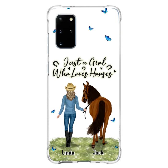 Personalized Horse Girl Phone Case - Up to 6 Horses - Gift Idea for Horse Lovers - Just A Girl Who Loves Horses - Case for iPhone/Samsung