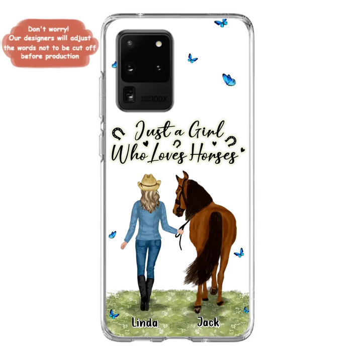 Personalized Horse Girl Phone Case - Up to 6 Horses - Gift Idea for Horse Lovers - Just A Girl Who Loves Horses - Case for iPhone/Samsung