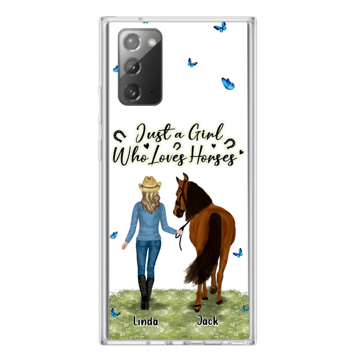 Personalized Horse Girl Phone Case - Up to 6 Horses - Gift Idea for Horse Lovers - Just A Girl Who Loves Horses - Case for iPhone/Samsung