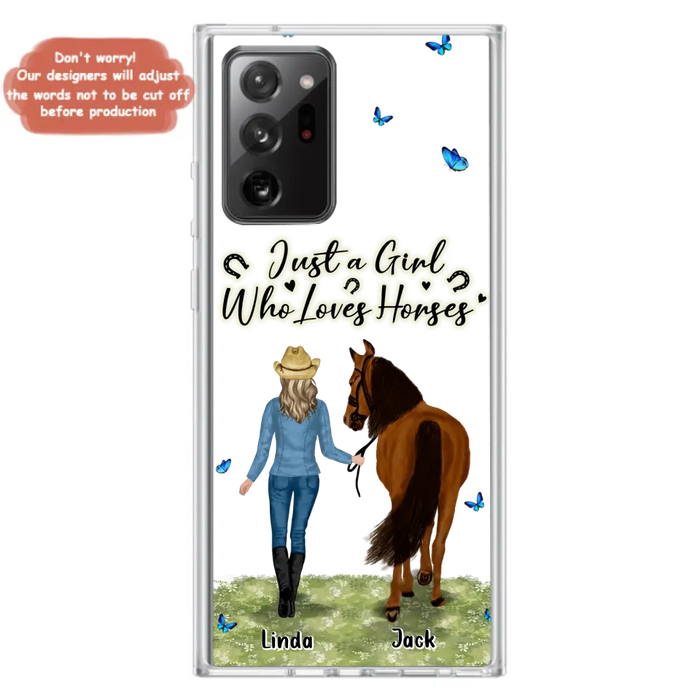 Personalized Horse Girl Phone Case - Up to 6 Horses - Gift Idea for Horse Lovers - Just A Girl Who Loves Horses - Case for iPhone/Samsung