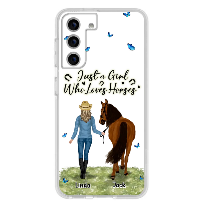 Personalized Horse Girl Phone Case - Up to 6 Horses - Gift Idea for Horse Lovers - Just A Girl Who Loves Horses - Case for iPhone/Samsung