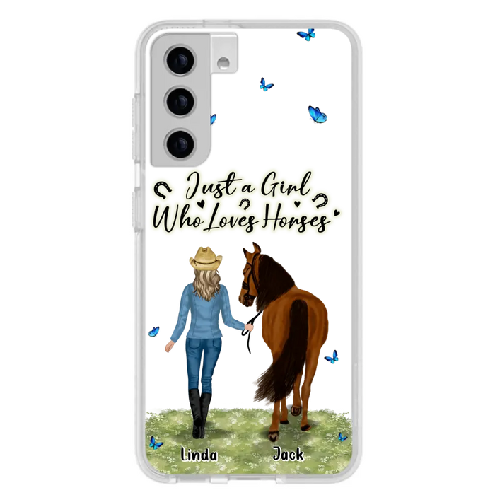 Personalized Horse Girl Phone Case - Up to 6 Horses - Gift Idea for Horse Lovers - Just A Girl Who Loves Horses - Case for iPhone/Samsung