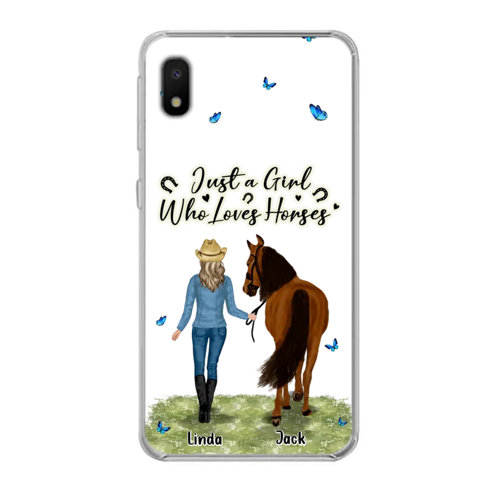 Personalized Horse Girl Phone Case - Up to 6 Horses - Gift Idea for Horse Lovers - Just A Girl Who Loves Horses - Case for iPhone/Samsung