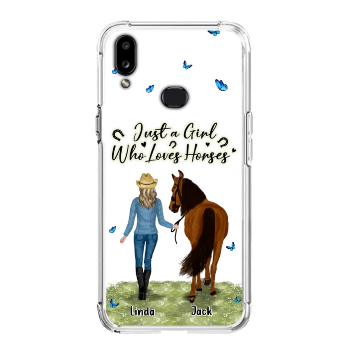 Personalized Horse Girl Phone Case - Up to 6 Horses - Gift Idea for Horse Lovers - Just A Girl Who Loves Horses - Case for iPhone/Samsung