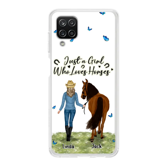 Personalized Horse Girl Phone Case - Up to 6 Horses - Gift Idea for Horse Lovers - Just A Girl Who Loves Horses - Case for iPhone/Samsung