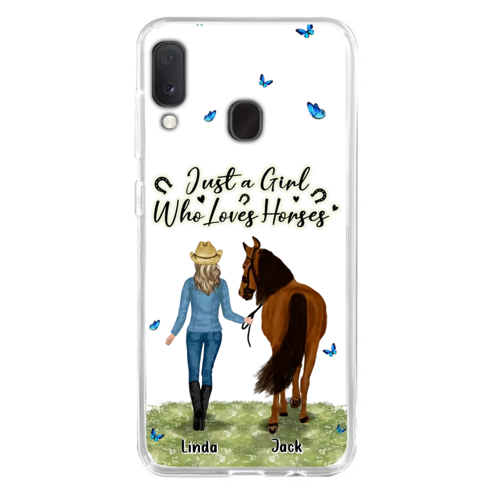 Personalized Horse Girl Phone Case - Up to 6 Horses - Gift Idea for Horse Lovers - Just A Girl Who Loves Horses - Case for iPhone/Samsung