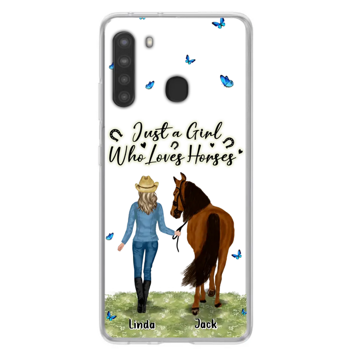 Personalized Horse Girl Phone Case - Up to 6 Horses - Gift Idea for Horse Lovers - Just A Girl Who Loves Horses - Case for iPhone/Samsung