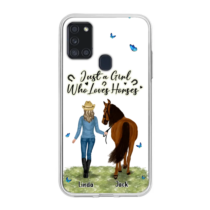 Personalized Horse Girl Phone Case - Up to 6 Horses - Gift Idea for Horse Lovers - Just A Girl Who Loves Horses - Case for iPhone/Samsung