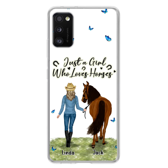 Personalized Horse Girl Phone Case - Up to 6 Horses - Gift Idea for Horse Lovers - Just A Girl Who Loves Horses - Case for iPhone/Samsung