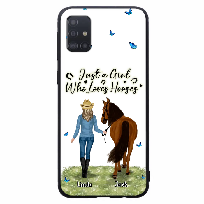 Personalized Horse Girl Phone Case - Up to 6 Horses - Gift Idea for Horse Lovers - Just A Girl Who Loves Horses - Case for iPhone/Samsung