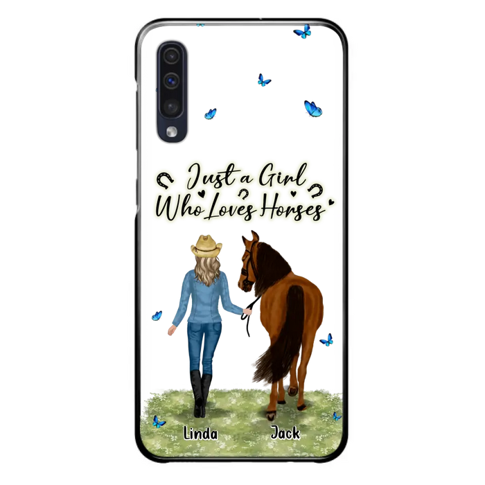 Personalized Horse Girl Phone Case - Up to 6 Horses - Gift Idea for Horse Lovers - Just A Girl Who Loves Horses - Case for iPhone/Samsung