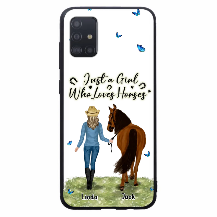 Personalized Horse Girl Phone Case - Up to 6 Horses - Gift Idea for Horse Lovers - Just A Girl Who Loves Horses - Case for iPhone/Samsung