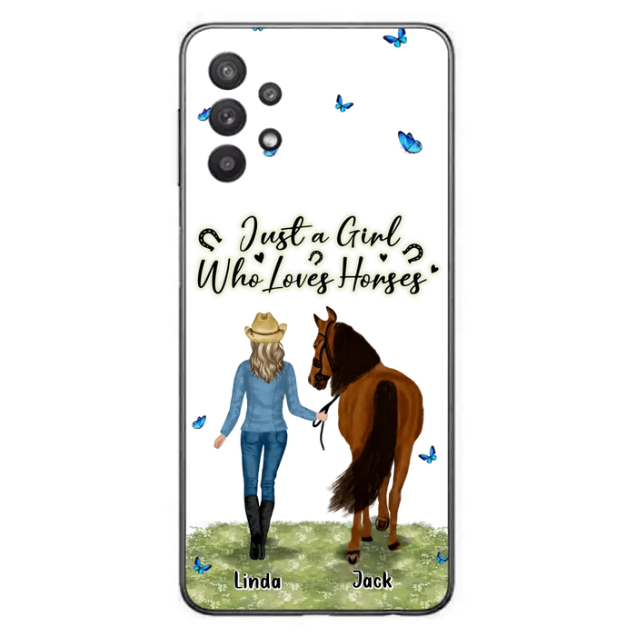 Personalized Horse Girl Phone Case - Up to 6 Horses - Gift Idea for Horse Lovers - Just A Girl Who Loves Horses - Case for iPhone/Samsung