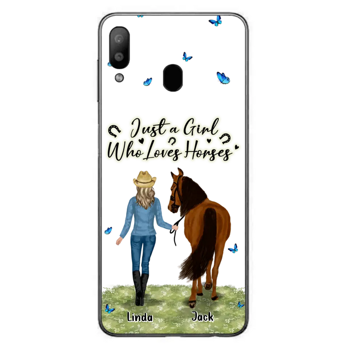 Personalized Horse Girl Phone Case - Up to 6 Horses - Gift Idea for Horse Lovers - Just A Girl Who Loves Horses - Case for iPhone/Samsung