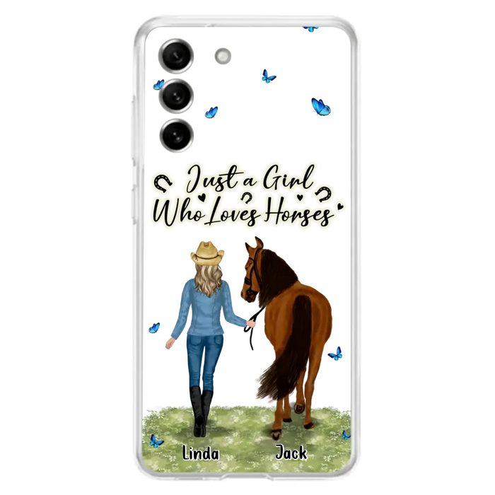 Personalized Horse Girl Phone Case - Up to 6 Horses - Gift Idea for Horse Lovers - Just A Girl Who Loves Horses - Case for iPhone/Samsung