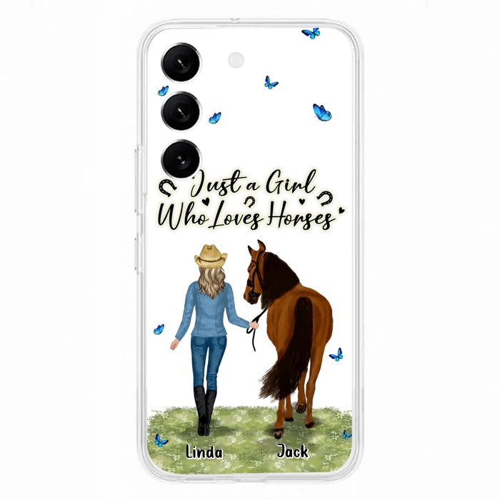 Personalized Horse Girl Phone Case - Up to 6 Horses - Gift Idea for Horse Lovers - Just A Girl Who Loves Horses - Case for iPhone/Samsung