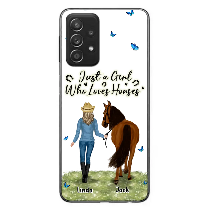 Personalized Horse Girl Phone Case - Up to 6 Horses - Gift Idea for Horse Lovers - Just A Girl Who Loves Horses - Case for iPhone/Samsung