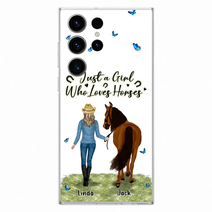 Personalized Horse Girl Phone Case - Up to 6 Horses - Gift Idea for Horse Lovers - Just A Girl Who Loves Horses - Case for iPhone/Samsung