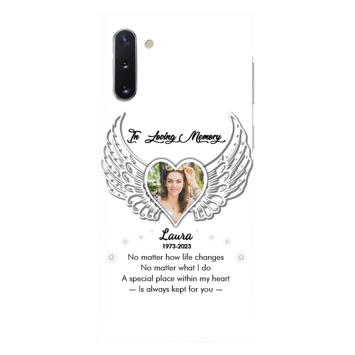 Personalized In Loving Memory Phone Case - Upload Photo - Memorial Gift Idea - Case For iPhone/Samsung - A Special Place Within My Heart Is Always Kept For You