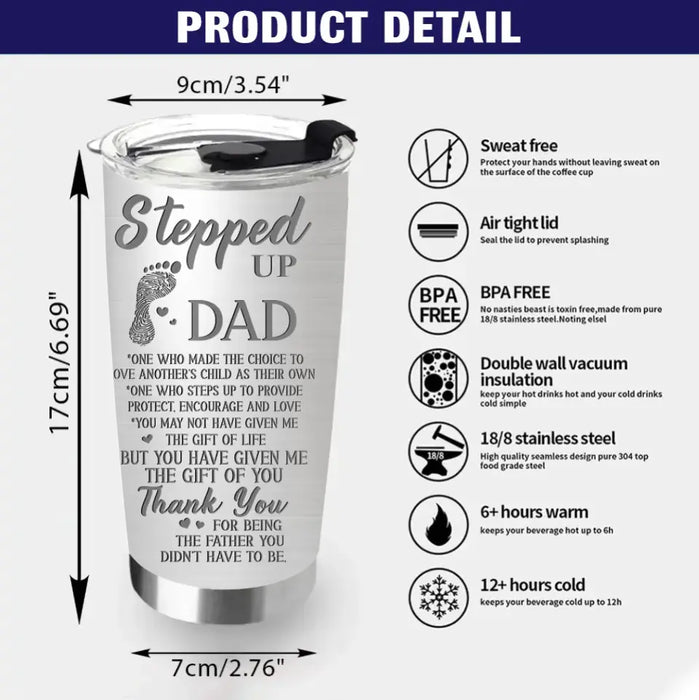 Personalized Stepped Up Dad Tumbler - Gift Idea For Dad - Up to 3 Children - Merry Christmas From The Kid You Inherited