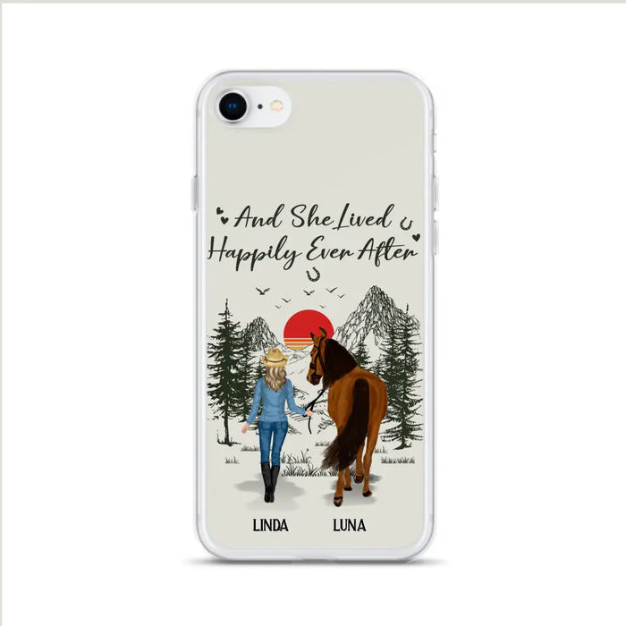 Personalized Horse Phone Case -  Gift Idea For Horse Lovers - Up to 6 Horses