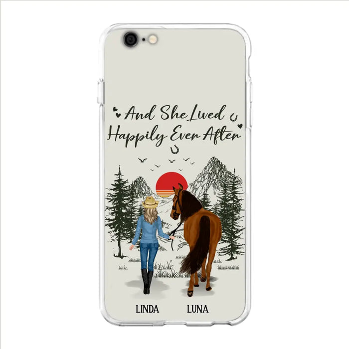 Personalized Horse Phone Case -  Gift Idea For Horse Lovers - Up to 6 Horses